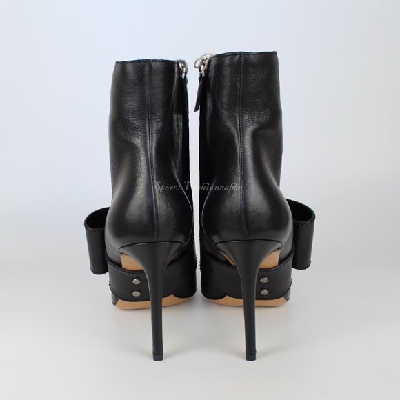VALENTINO GARAVANI Bow Leather Ankle Boots – Statement Heels for Elegant Nights - Picture 10 of 15